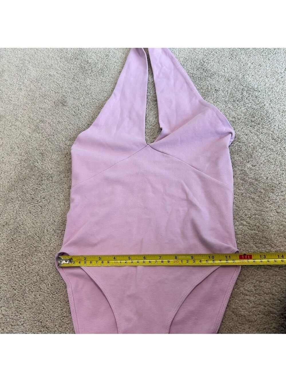 Zara lilac purple deep V plunge front twist halter bodysuit Sz M NWT - Picture 11 of 13